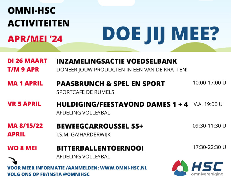 OMNI Activiteiten Overzicht april en mei 2024