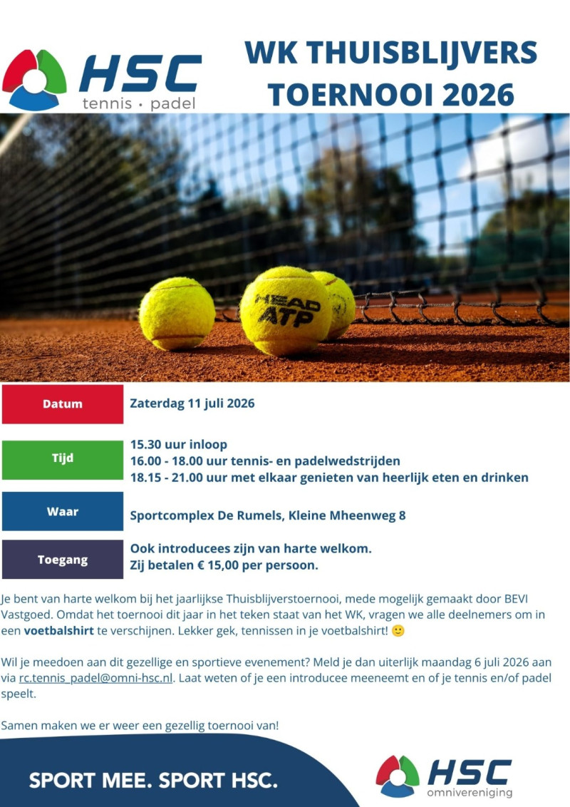 OMNI HSC - Uitnodiging voor het WK Thuisblijverstoernooi