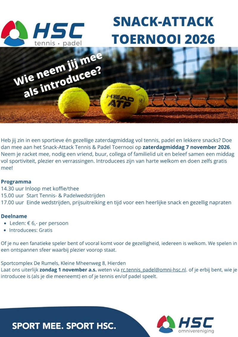 OMNI HSC_uitnodiging Snack-Attack toernooi 2026
